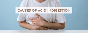 What causes of acid indigestion? Indigestion is often caused by acid from your stomach irritating your stomach lining or throat